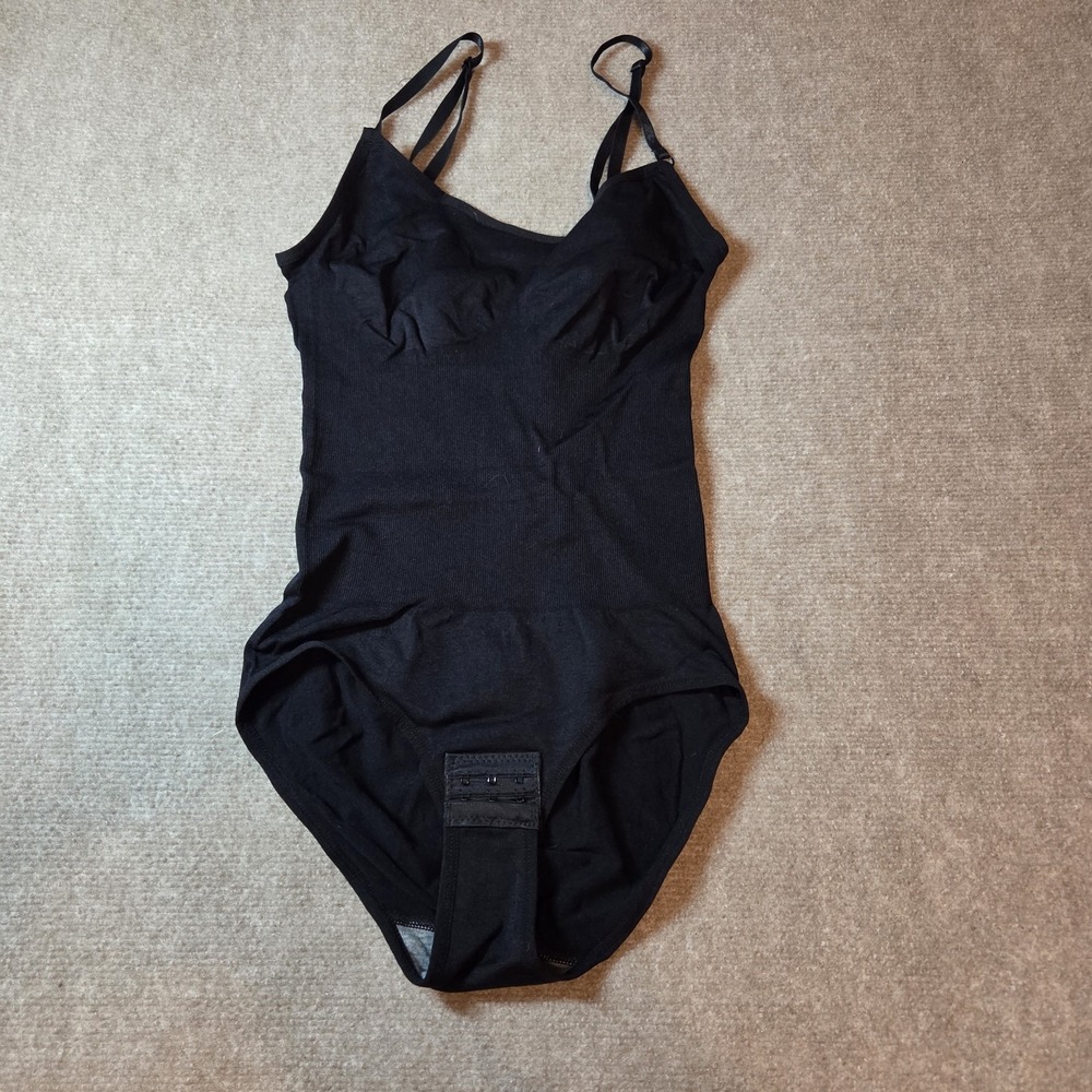 Black Bodysuit with tummy control Size M Adjustable Straps Wireless for Women